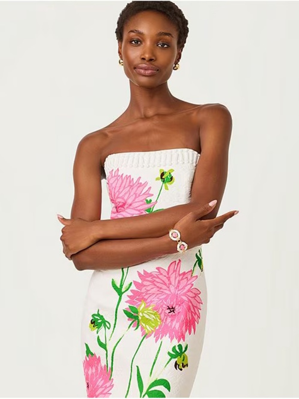 Lilly Pulitzer Elyse Floral Jacquard Strapless Maxi Dress - Picture 2 of 12